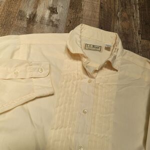Vintage L.L.BEAN Women's Long Sleeve Button Up Blouse Off White Size 10